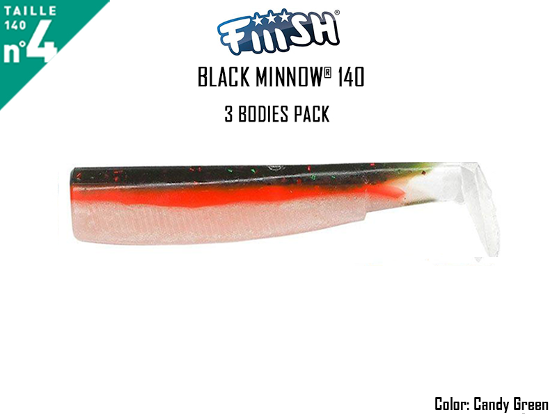 FIIISH Black Minnow 140 Bodies - 3 Bodies Pack ( Color:Candy Green, Pack: 3pcs)