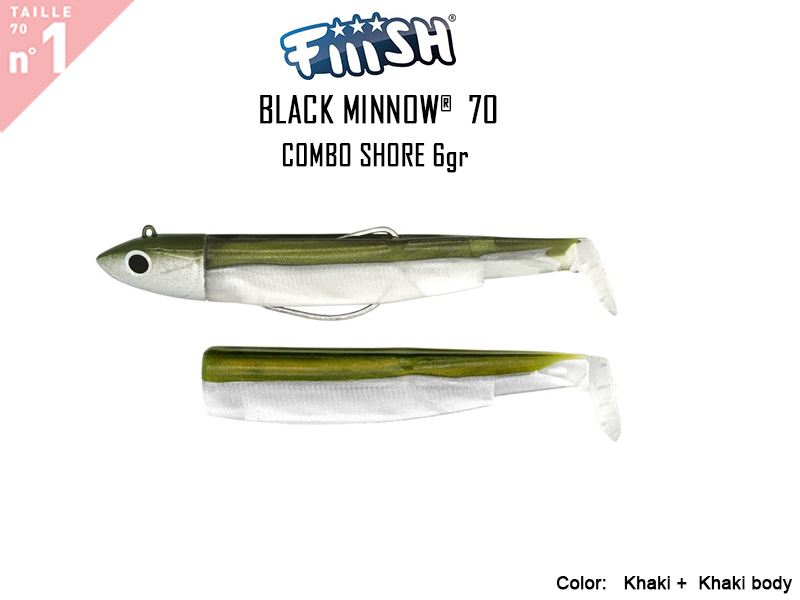 FIIISH Black Minnow 70 Combo Shore (Weight: 6gr, Color: Khaki + Khaki body)
