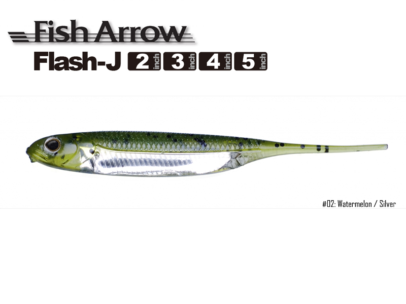 Fish Arrow Flash-J 5'' (Length: 5'', Color:#02 Watermelon / Silver, Pack:5pcs)