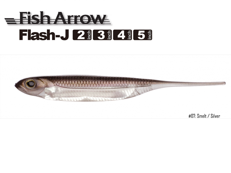 Fish Arrow Flash-J 5'' (Length: 5'', Color:#07 Smelt / Silver, Pack:5pcs)
