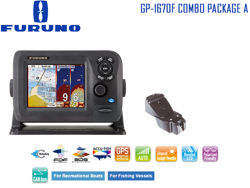 Furuno GP-1670F Combo Package A: Chart Plotter & Fishfinder Combo + P66DT Transducer