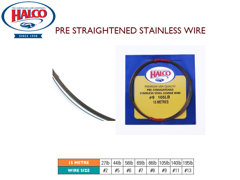 Halco Pre Straightened Stainless Wire (Length: 15mt, Wire Size:#5, Breaking Point: 44LB)