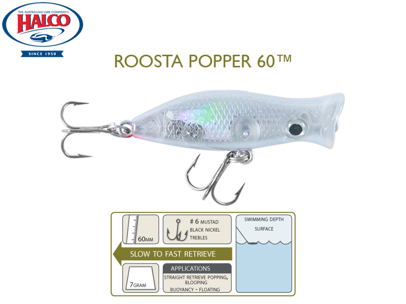 Halco Roosta Popper 60 (Length: 60mm, Weight: 7gr, Color: R48)