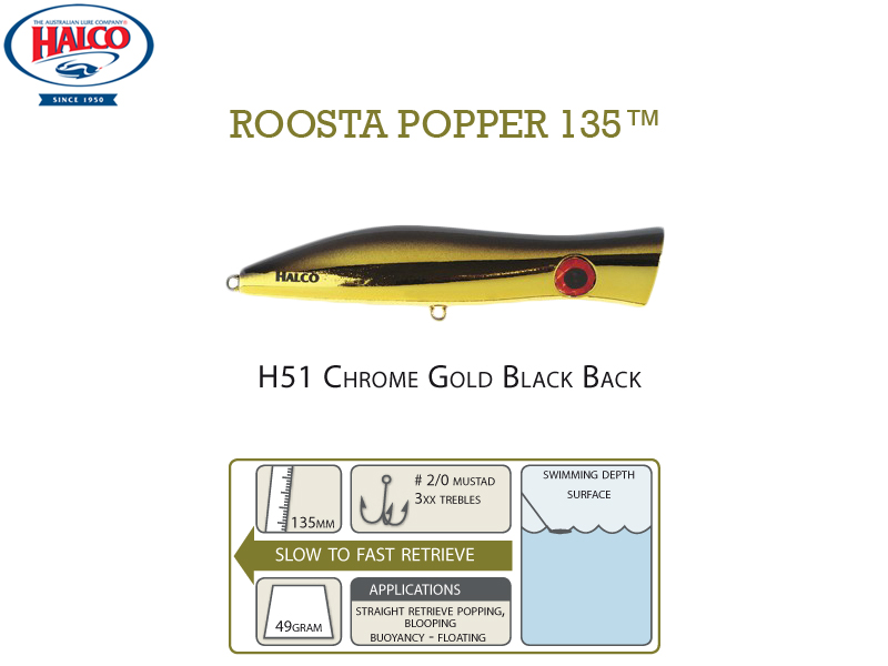 Halco Roosta Popper 135 (135mm, 47gr, Color: H51)