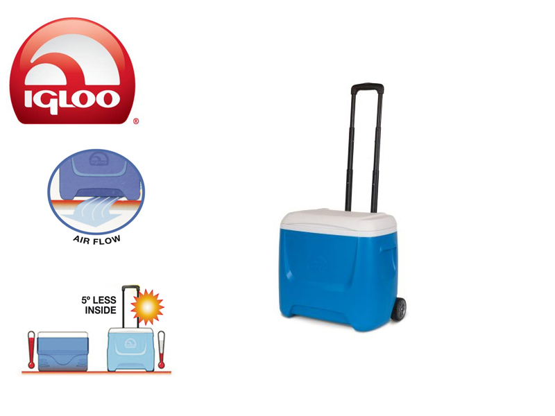 Igloo Cooler Ice Breeze 28 Roller (Blue, 26 liters)