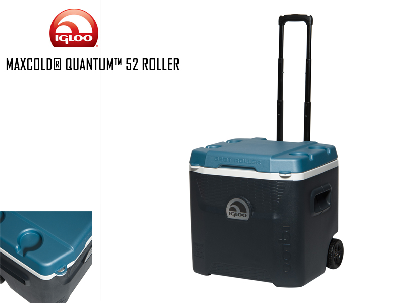 Igloo Maxcold � Quantum� Roller (Quarts: 52, Color: Jet Carbon / Ice Blue / Black)