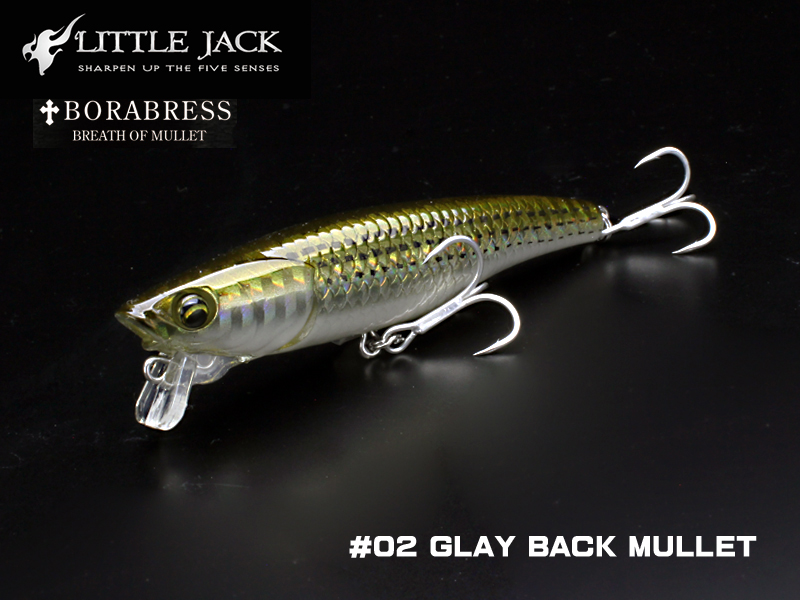 Little Jack Borabress (Length: 80mm, Weight: 8.3gr, Color: #02 Glay Back Mullet)