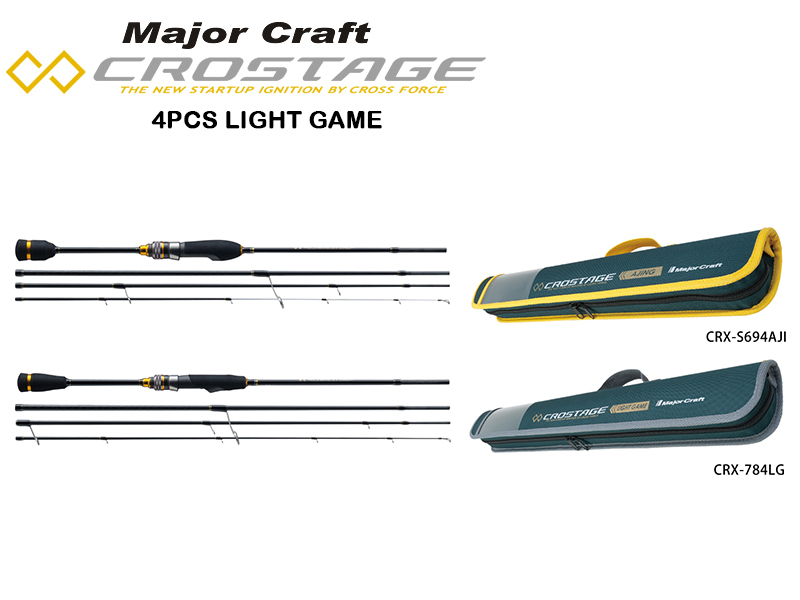 Major Craft New Crostage CRX-T764L 4pcs Light Game Series (Length: 2.32mt, Lure: 0.5-7gr)