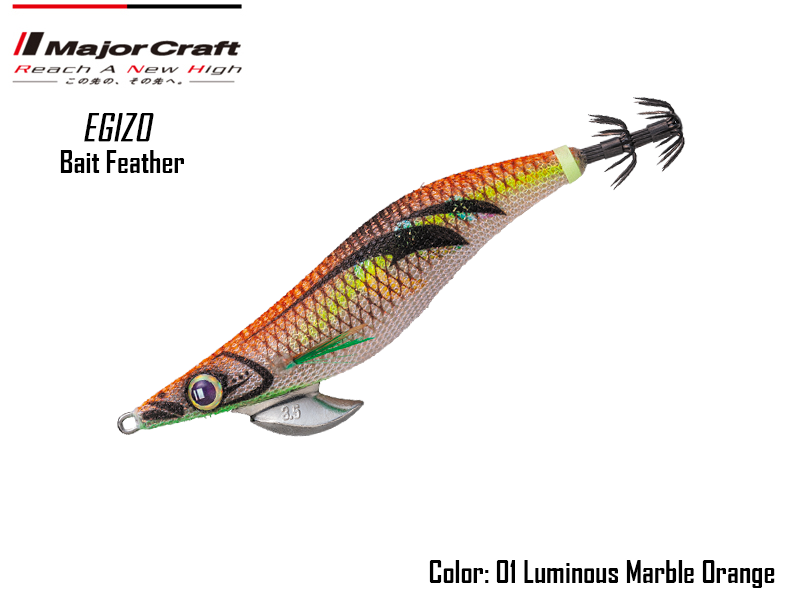 Major Craft Egizo Bait Feather-3.5 (Size:3.5, Weight: 20gr, Color: #01)