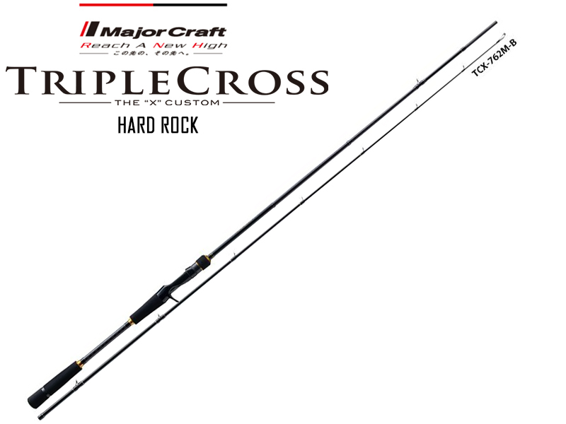 Major Craft Tripple Cross Hard Rock Baitcasting Model TCX-762M/B (Length: 2.32mt, Lure: 5-35gr)