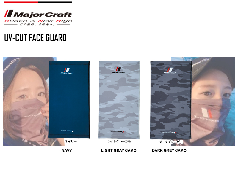Major Craft UV-Cut Face Guard FG-F20NV (Color: Dark Grey Camo)
