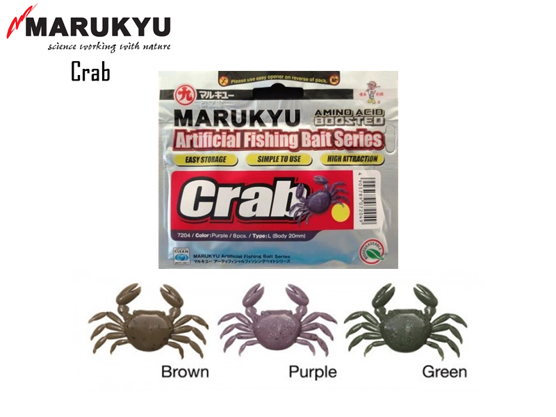 Marukyu Crab L (Length: 15mm, Color: Brown, Qty: 10pcs)