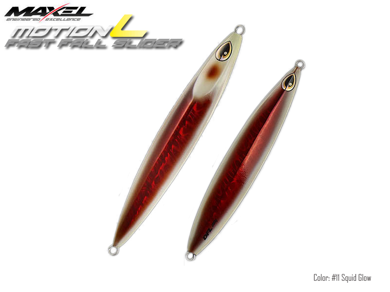 Maxel Dragonfly Jigs Motion L Fast Fall Slider (Length: 175mm, Weight: 200gr, Color: #12 Squid Glow)