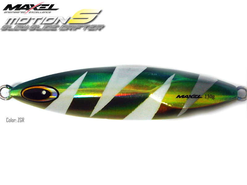 Maxel Dragonfly Jigs Motion S Slow Rider (Length: 120mm, Weight: 130gr, Color: Zebra Green)