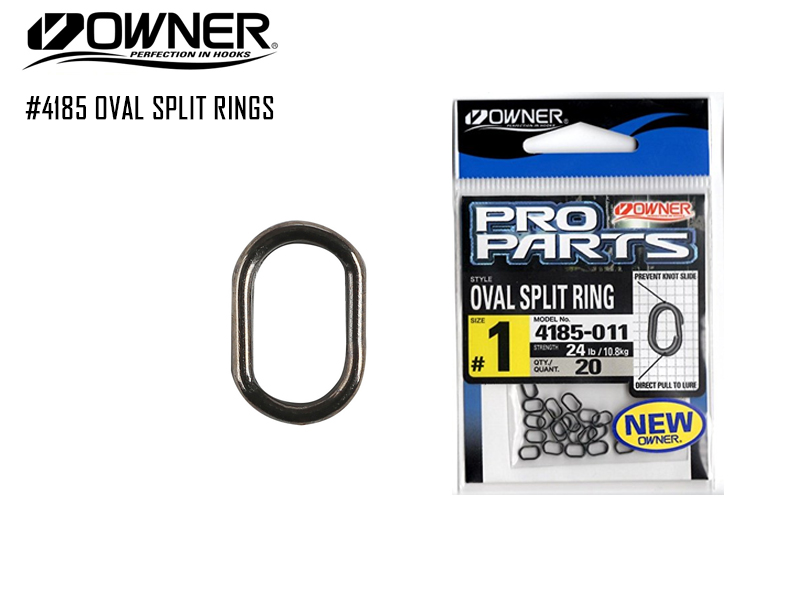 Owner 4185 Oval Split Rings (Size: #1, Strength: 24lb, Pack: 20pcs)