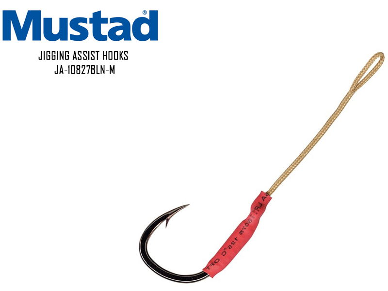 Mustad Jigging Assist Hooks JA-10827BLN-M (Size: 2/0, Breaking Strength: 120lb, Length: 6.5cm, Pack: 4pcs)