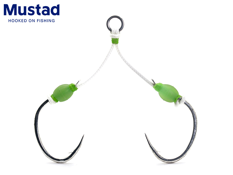 Mustad Slow Pitch Double Jigging Assist Rig (Size: 2/0, Pack: 2pcs)