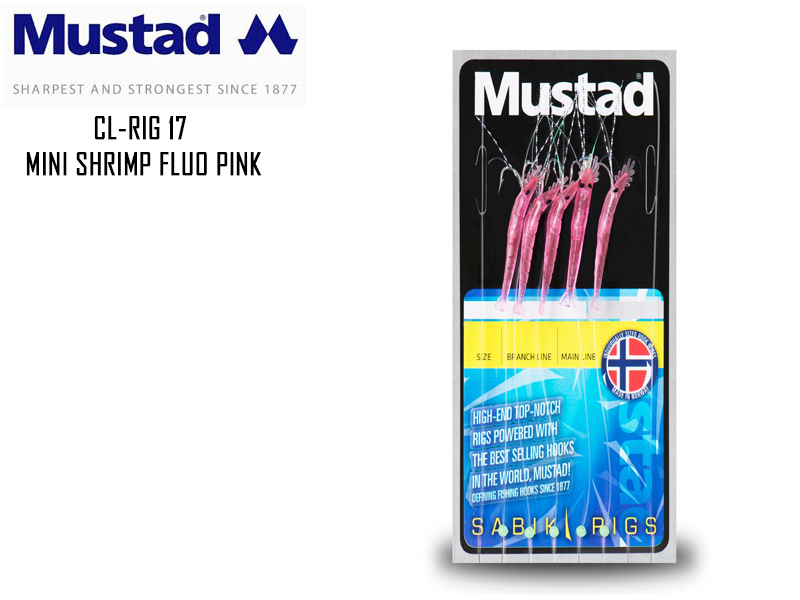 Mustad CL-RIG 17 Mini Shrimp Fluo Pink Size:2