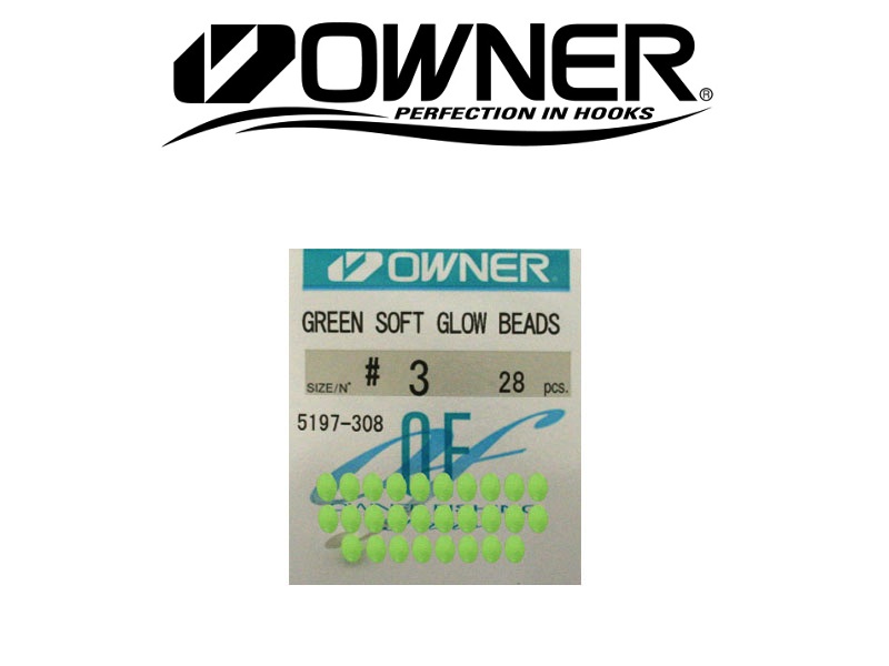 Owner 5197 Soft Glow Beads Green (#3, 28pcs)