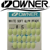 Owner 5197 Soft Glow Beads White (#4, 24pcs) - Click Image to Close