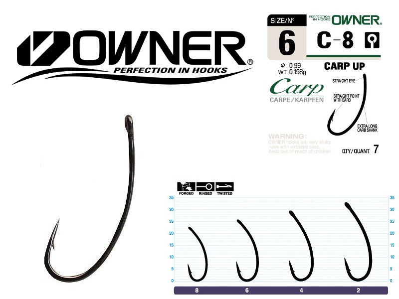 Owner 53268 C-8 Carp Up (#2, 5pcs)