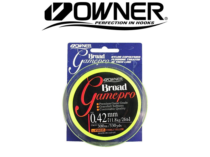 Owner 56035 Broad Gamepro (0.20mm, 2.93kg / 6.4lb, 300m, Yellow)