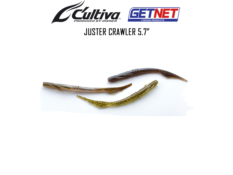 Cultiva GetNet Juster Crawler 5.7" (Length: 5.7", Color: GN-24-01 Green Pumpkin w/ Black Flake, Pack: 8pcs )