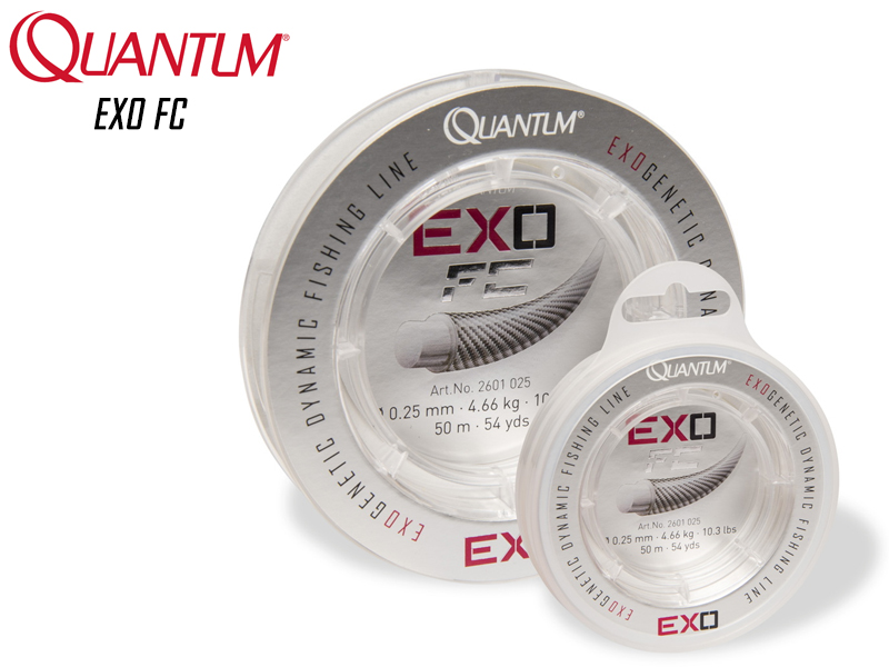 Quantum EXO FC (Size: 0.25mm, Breaking Strength: 4.66kg/10.3lb, Length: 50mt)