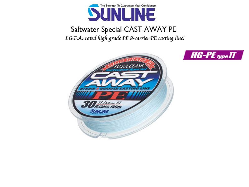 Sunline Saltwater Special Cast Away PE (Length: 150mt, Color: Pearl Blue, PE:#1.5, Strength: 25LB)