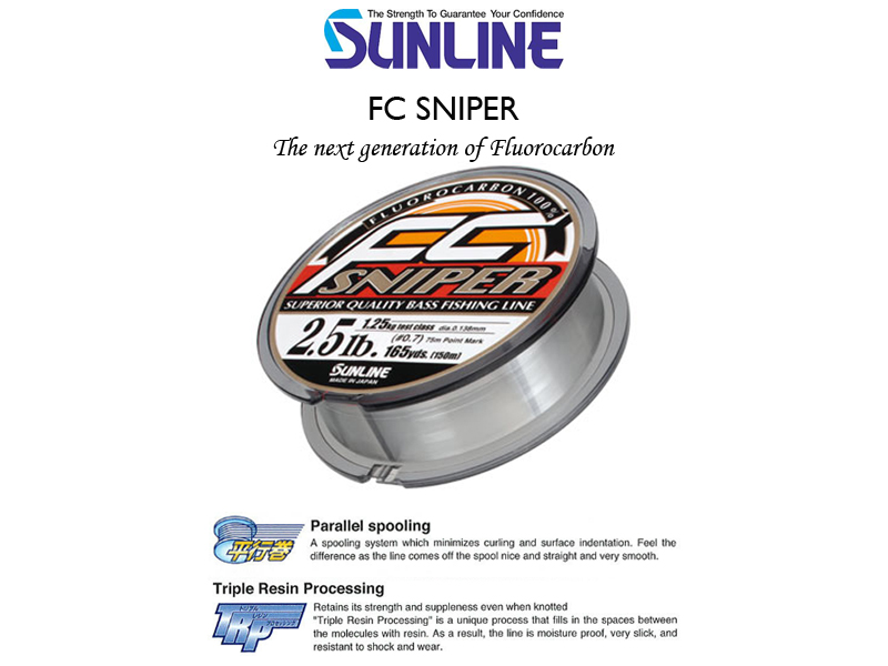 Sunline FC Sniper (Length: 150mt, Color: Clear, PE:#1.0, Strength: 4LB)