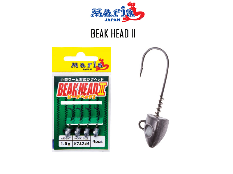 Maria Beak Head II (Size:0.5gr, Hook:#8, Pack: 4pcs)