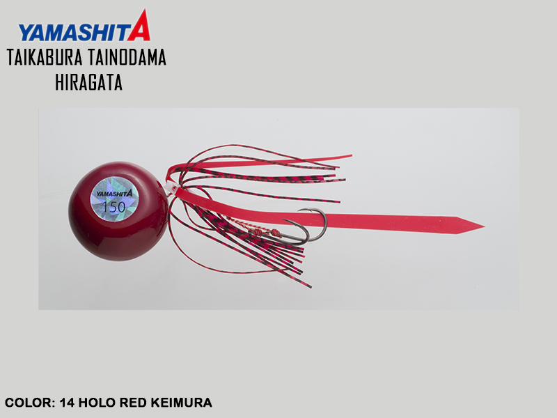 Yamashita Tai Kabura Tainodama Hiragata (Weight: 100gr, Color: 14 Holo Red Keimura)