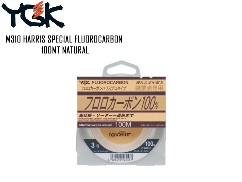 YGK M310 Harris Special Fluorocarbon Natural 100mt ( Size: 0.8G, Strength: 3lb, Diameter: 0.148mm)