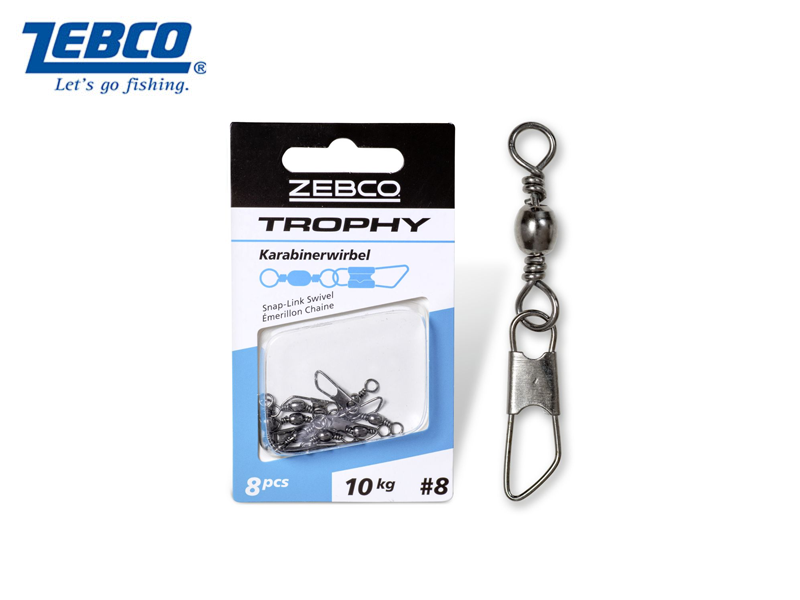 Zebco Trophy Snap-link Swivel (Length: 22mm, Size: 16, Pack: 10pcs)